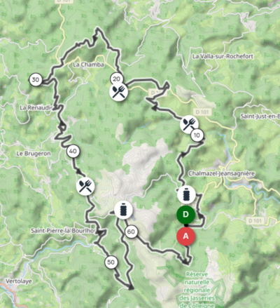 Tracé GPX 65 km